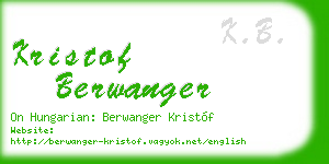 kristof berwanger business card